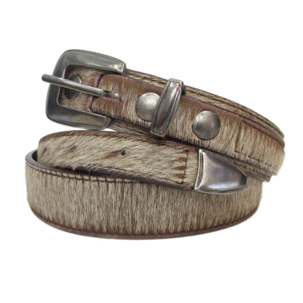 【中古】未当て嵌める品 ルメール LEMAIRE 引き船付き添い人 滅多にない Minimal Western Belt ハラコ なめし革 ウエスタン胴締め 茶 赤銅色 しろがね色金具 大きさ85 メンズ 【ベクター 古着】 251207