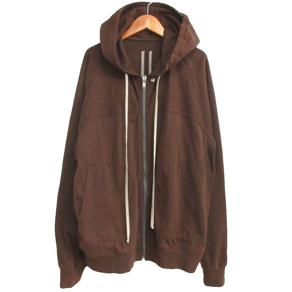 【中古】リックオウエンス Rick Owens 23AW WINDBREAKER ウィンドブレーカー ジップアップパーカー フーディ L 希少カラー 茶 ブラウン RU02C7241-BA メンズ 【ベクトル 古着】 251222|ブランド古着ベクトルプレミアム店
