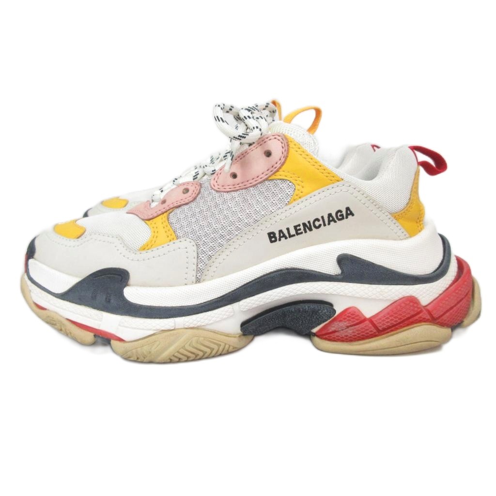 【中古】バレンシアガ BALENCIAGA トリプルS Triple S トリエス ダッドスニーカー シューズ メッシュ レザー 524038 ホワイト 39 ■MNK5 メンズ 【ベクトル 古着】 260212