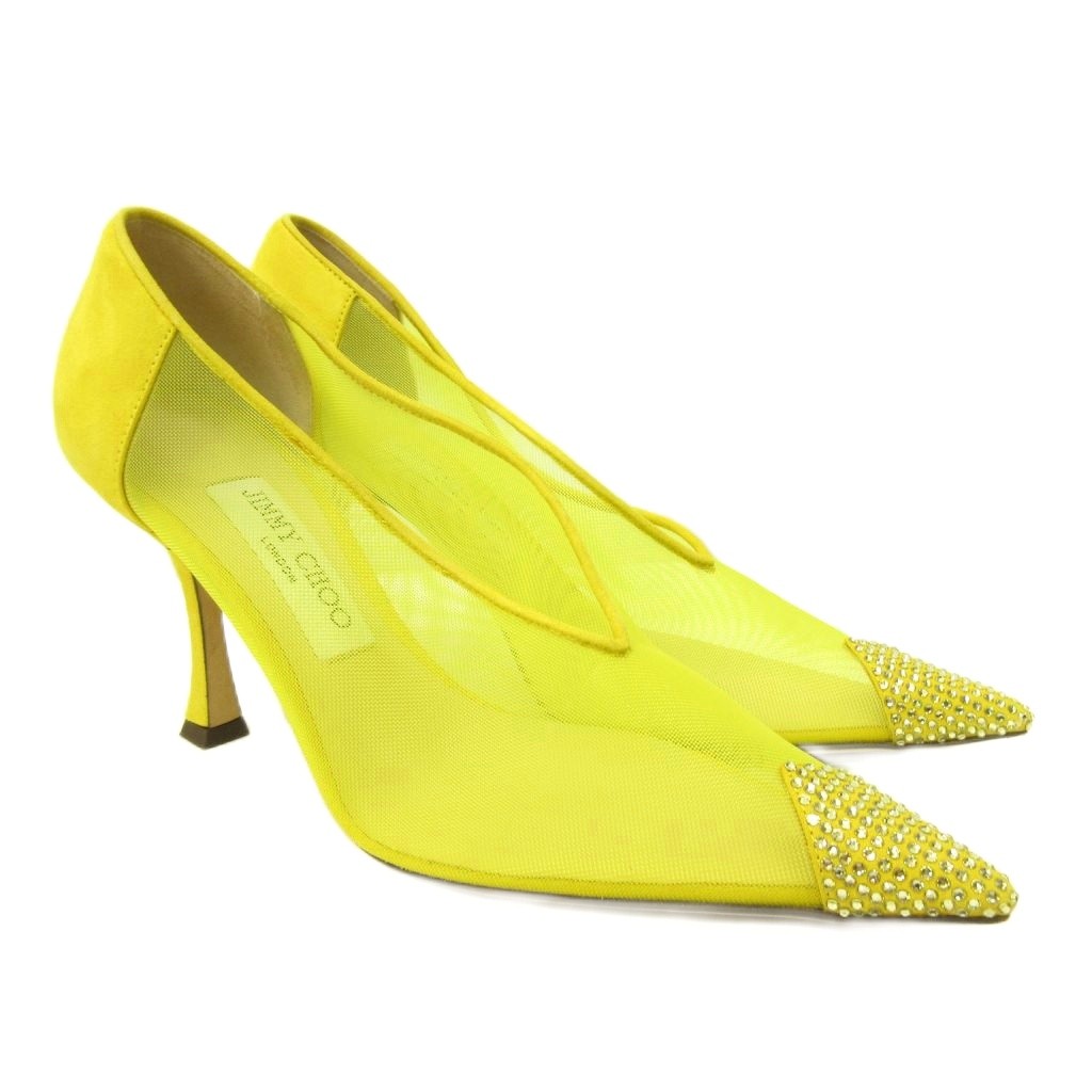 【中古】ジミーチュウ JIMMY CHOO 21AW メッシュ パンプス スパンコール ポインテッドトゥ 黄色 イエロー 36.5 23.5cm IBO90 レディース 【ベクトル 古着】 260217 11,766円