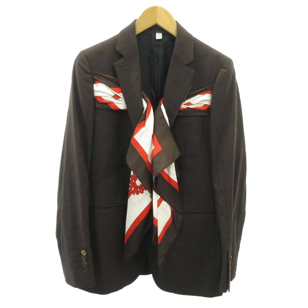 【中古】赤ちょうちんバリー BURBERRY 美品 付け届け シルクスカーフドッキングジャケット テーラード UK8 茶 赤銅色 4560457 0302 IBO92 レディース 【ベクター 古着】 260302