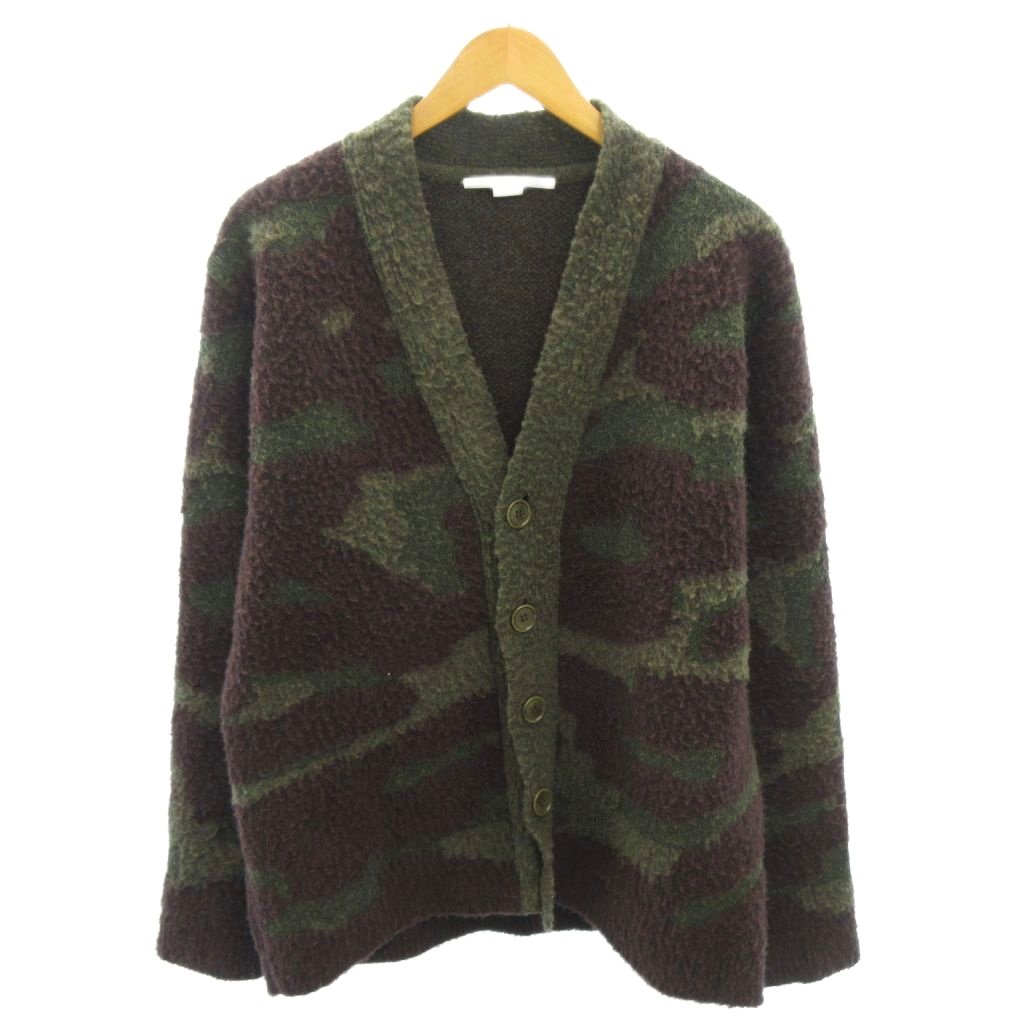 【中古】ステラマッカートニー STELLA McCARTNEY 18AW PATTERNED CARDIGAN ニット カーディガン 迷彩柄 カモフラージュ 長袖 M カーキ 茶 ブラウン 0311 メンズ 【ベクトル 古着】 260311