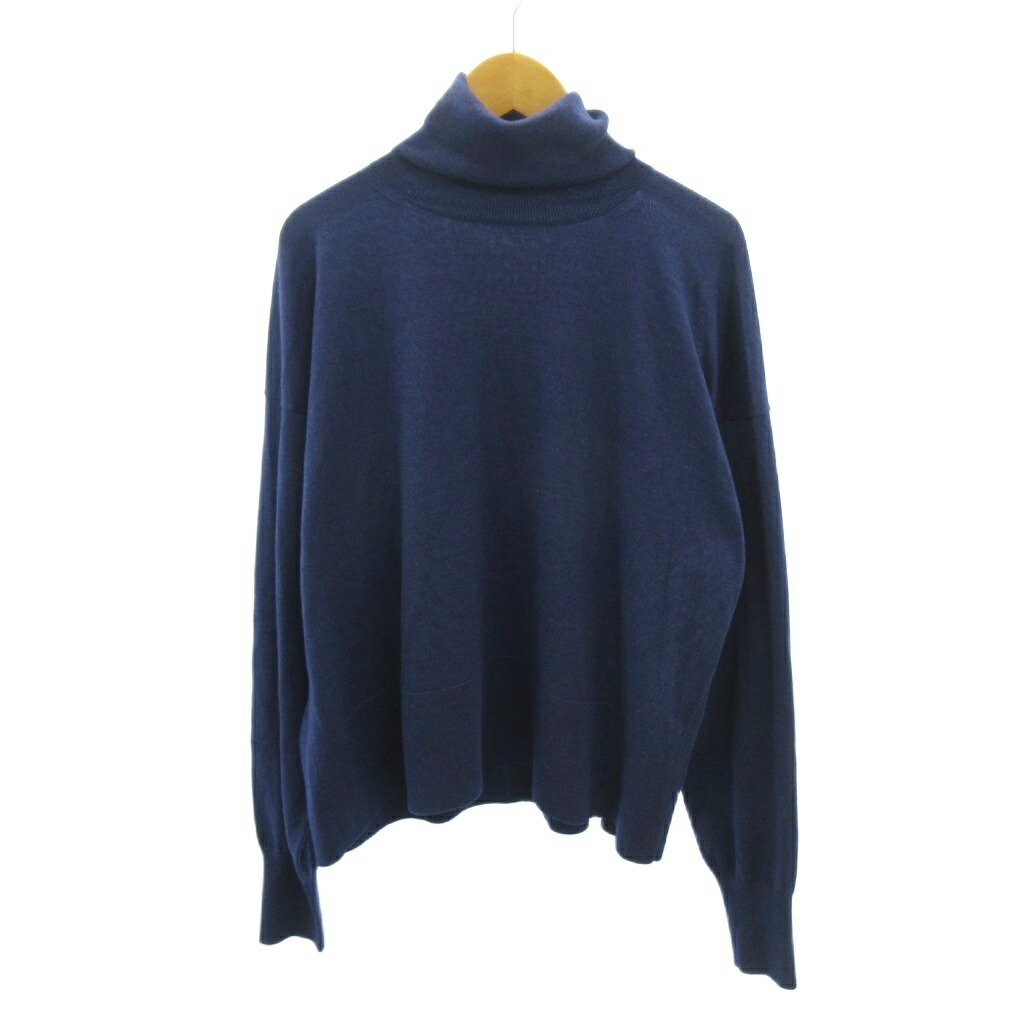【中古】ブラミンク BLAMINK タートルネックニット セーター カシミヤ コットン 18G 長袖 36 紺 ネイビー 7913-230-0274 0313 IBO92 レディース 【ベクトル 古着】 260314 15,522円