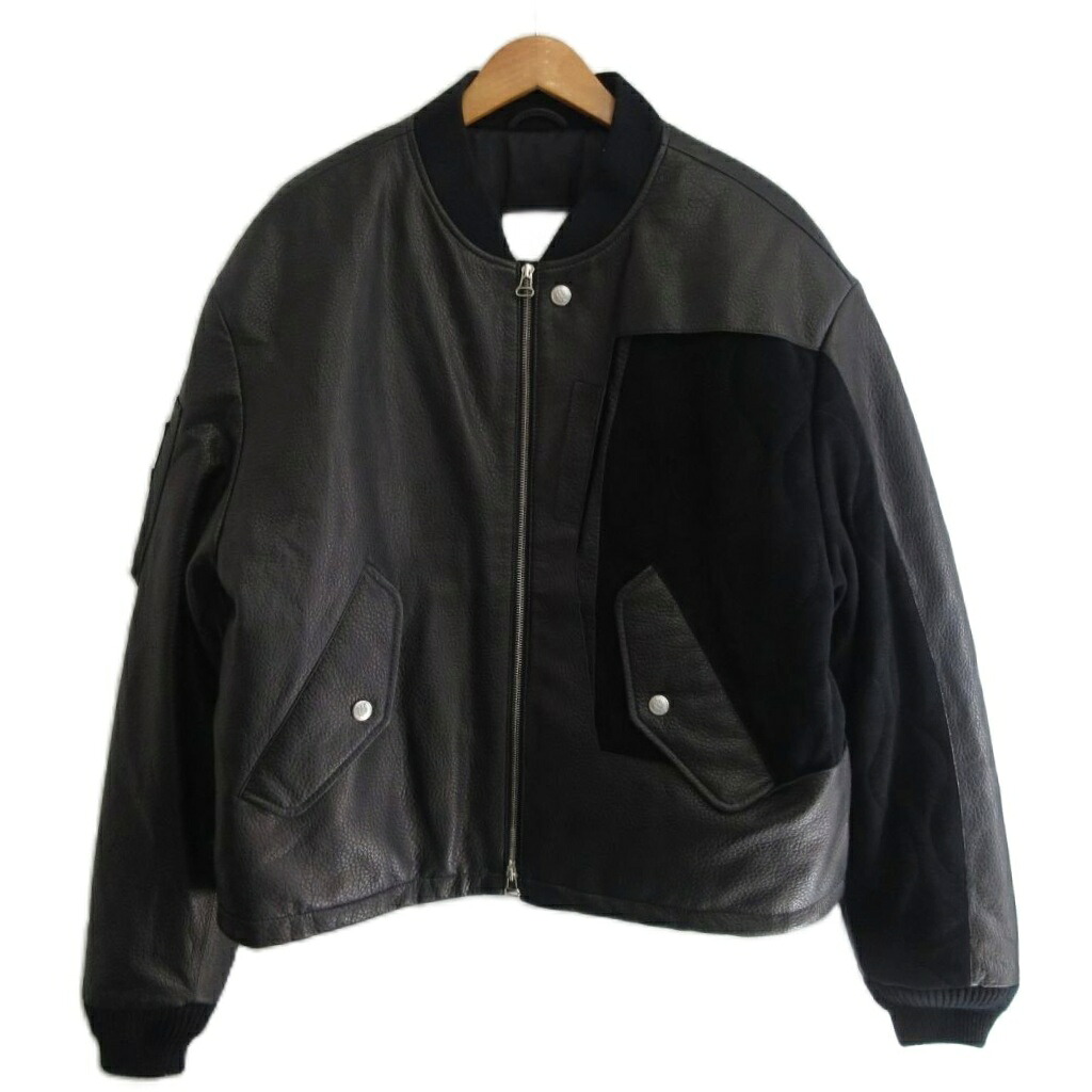 【中古】NULLUS ヌルス 美品 25AW DECONSTRUCTED G.O.A.T BOMBER JACKET レザー ボンバージャケット 中綿 茶 ブラウン 2 約Ｍ NUAW25JAC009-LEA メンズ 【ベクトル 古着】 260321