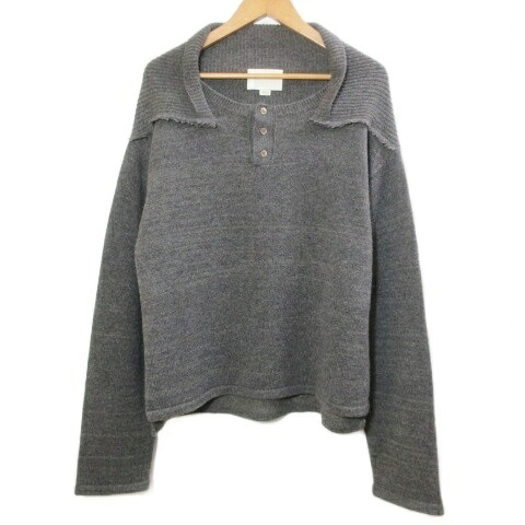 【中古】オリミ ORIMI 美品 25SS FLIPPY SWEATER プルオーバー 編み物 カシミール毛糸 ヘンリーのど頚 ティーシャツ 長袖 朦々たる 2 M好いかげんに 茶 赤銅色 A25501 /X メンズ 【ベクター 古着】 260330