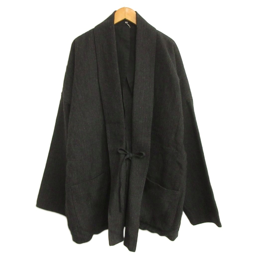 【中古】未使用品 オールドジョー OLDJOE タグ付き 24AW ORIENTAL HOUSE GAWN ガウン カーディガン PATTERN STRIPE 40 ダークグレー ■BL4 【ベクトル 古着】 260405