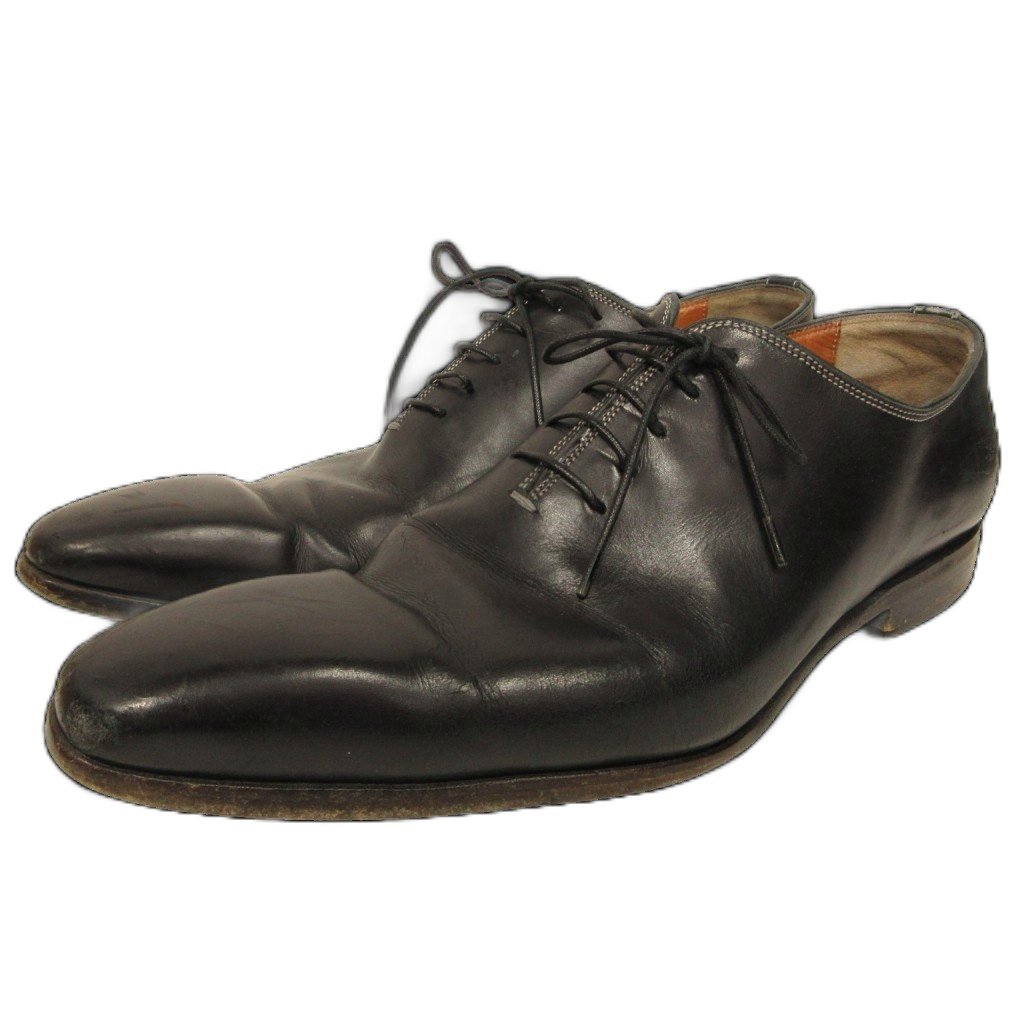 【中古】サントーニ SANTONI ビジネスシューズ 内羽根 プレーントゥ UK7 黒 ブラック 7857 IBO92 メンズ 【ベクトル 古着】 260412