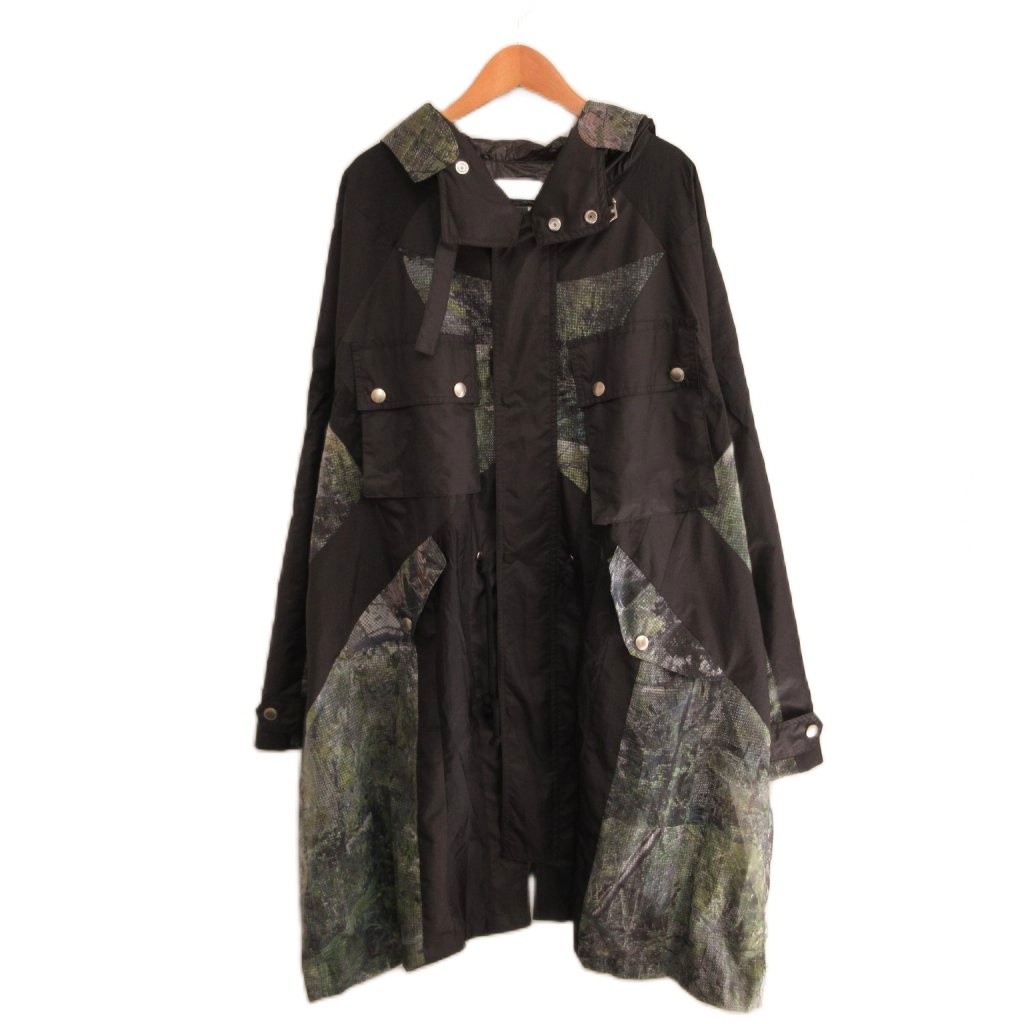 【中古】ファセッタズム FACETASM 23SS FOREST MODS COAT モッズコート チンストラップ 4 緑 グリーン 黒 ブラック メンズ 【ベクトル 古着】 260416