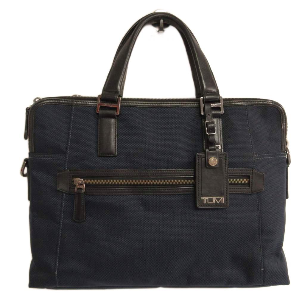 【中古】トゥミ TUMI 滅多に無い青写真 68216RYL か細い ブリーフ 商行為御徒面子 ビーコン吸血鬼 下位区分 帆布 なめし革 紺 米国海軍 IBO56 メンズ 【ベクター 古着】 260418