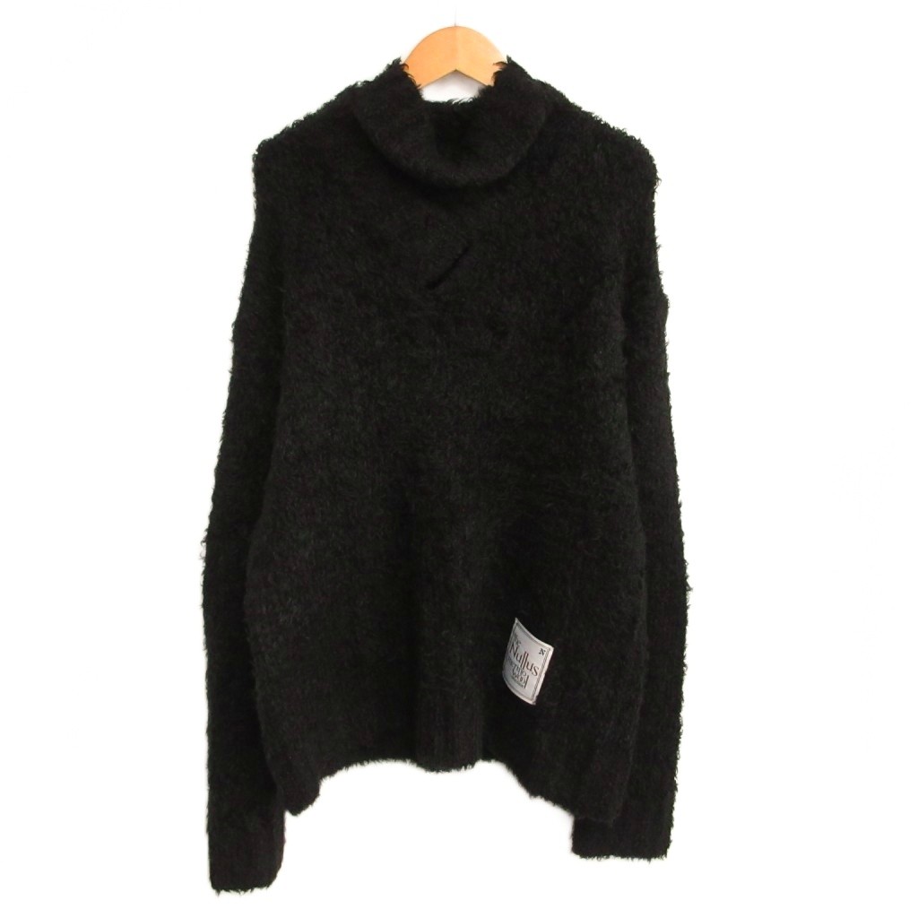【中古】ヌルス NULLUS DECONSTRUCTED COLLAR MOHAIR KNIT モヘヤニット 2 黒 黒いこと NUAW24KNI001-BLK メンズ 【ベクター 古着】 260421