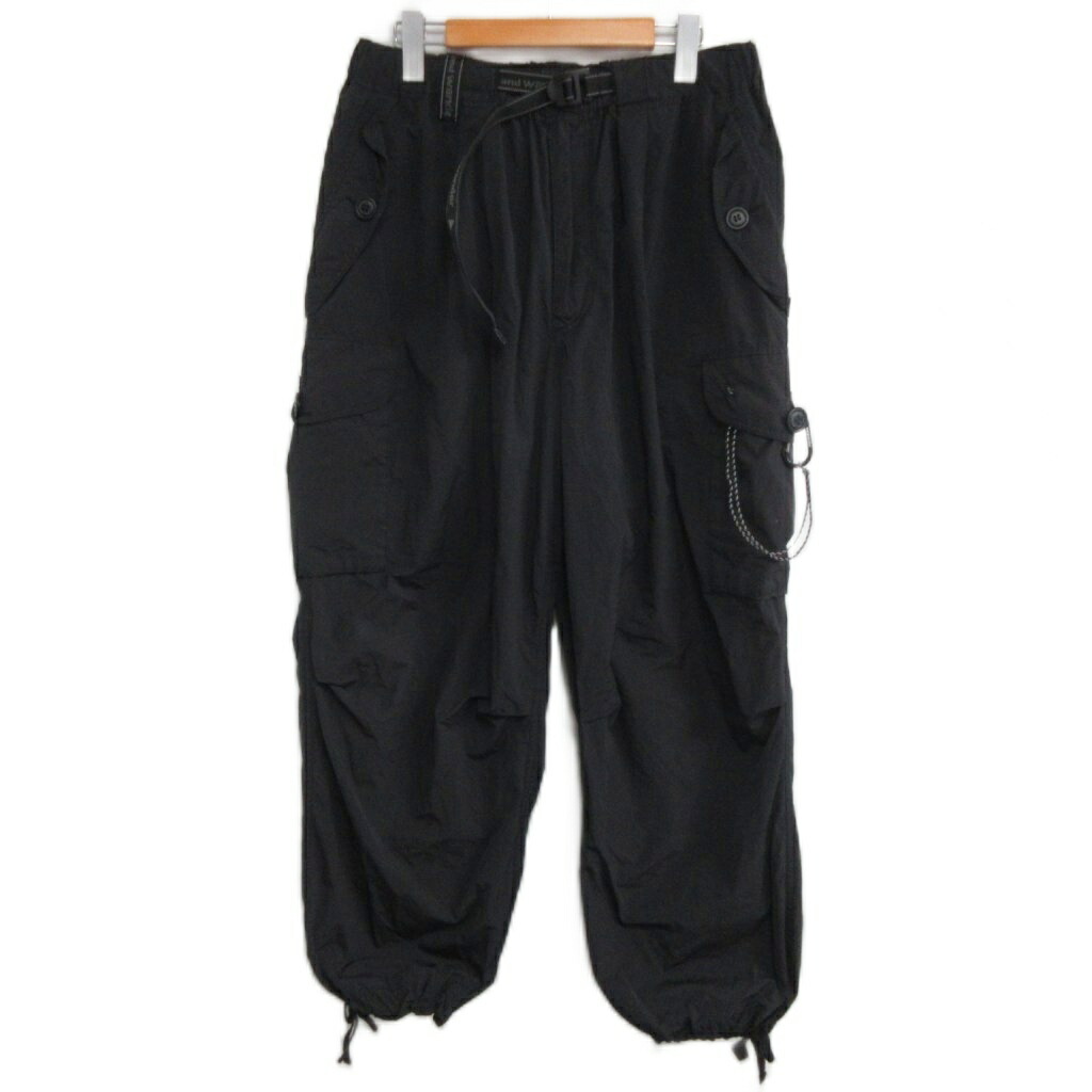 【中古】アンドワンダー and wander カーゴパンツ Oversized Cargo Pants 6カーゴパンツ 撥水 ワイド 25年モデル L 黒 ブラック 574-3282083 【ベクトル 古着】 260621｜ブランド古着ベクトルプレミアム店