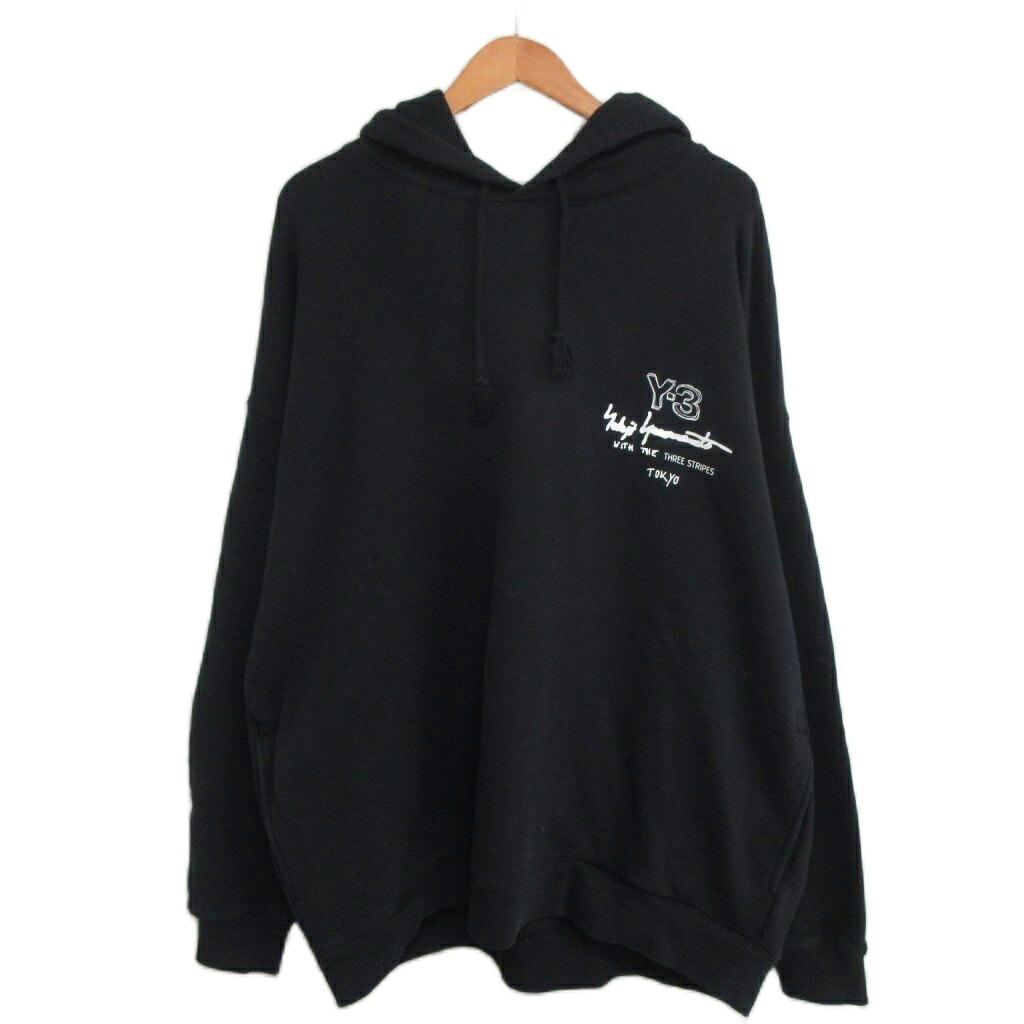 【中古】ワイスリー Y-3 ヨウジヤマモト GRAPHIC FT HOODIE グラフィック フーディ パーカー KB2604 2XL 黒 ブラック メンズ 【ベクトル 古着】 260625｜ブランド古着ベクトルプレミアム店