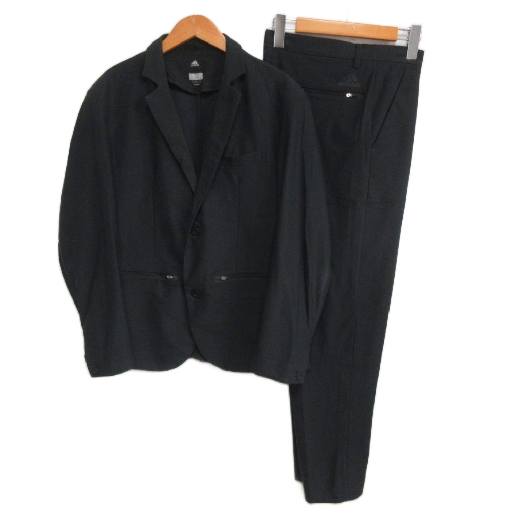 【中古】アディダス adidas × 伊勢丹 ICON SUIT スーツ セットアップ シングル テーラードジャケット スラックス M L 黒 ブラック メンズ 【ベクトル 古着】 260713|ブランド古着ベクトルプレミアム店
