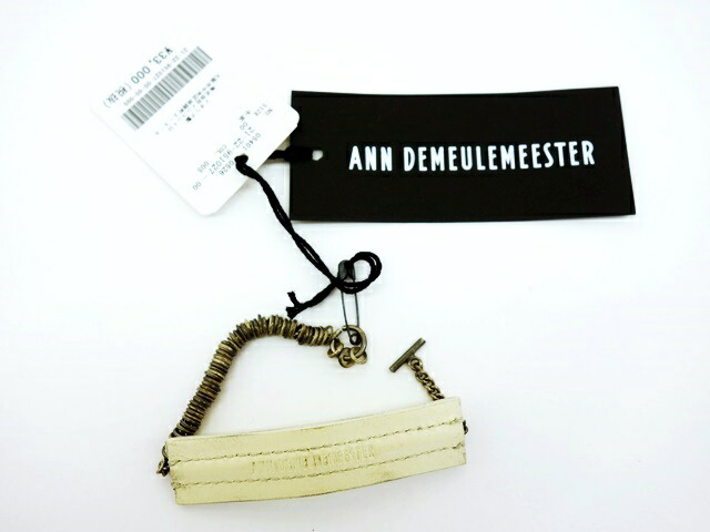 中古 未使用品 アンドゥムルメステール Ann Demeulemeester ブレスレット レザー 牛革 チェーン 白 ホワイト 国内正規 レディース ベクトル 古着 ブランド古着ベクトルプレミアム店 Mcdonaldconsulting Us