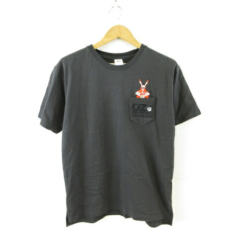 【中古】グラニフ Design Tshirts Store graniph スタジオ地図 カットソー Tシャツ 半袖 キャラクター サマーウォーズ 刺繍 黒 S *T733 メンズ 【ベクトル 古着】 250716