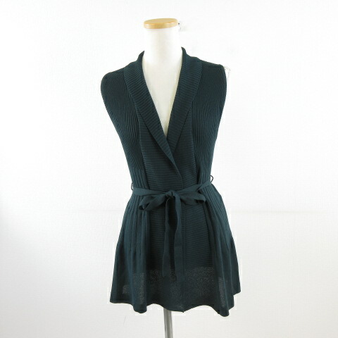 【中古】Robe ベスト ジレ リブニット 深緑 38 *A612 レディース 【ベクトル 古着】 251029