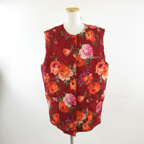 【中古】ウンガロ UNGARO 落ち込む限りない 花柄 赤 F *A863  レディース 【ベクター 古着】 251118