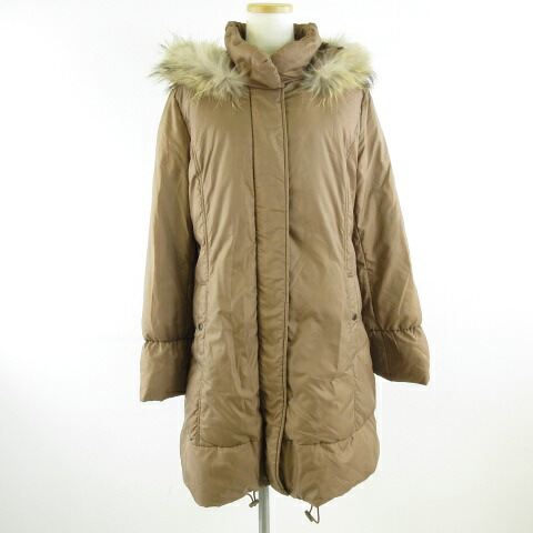 【中古】コルディア CORDIER ダウンコート 長袖 ファー 茶 42 *T32 レディース 【ベクトル 古着】 251119｜ブランド古着ベクトルプレミアム店