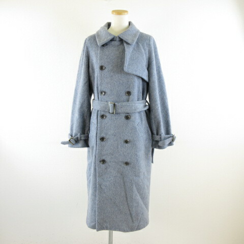 【中古】ミーアンドミークチュール ME&ME COUTURE ステンカラーコート ダブル ロング 長袖 青 F *A894 レディース 【ベクトル 古着】 251121