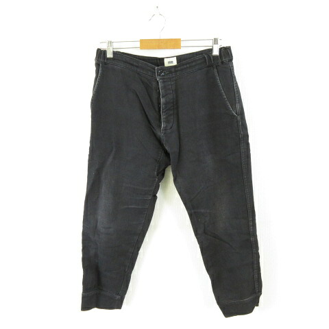 【中古】エフオービーファクトリー FOB FACTORY リラックスデニムパンツ ジョガー スウェット ロング 黒 L *A656 メンズ 【ベクトル 古着】 260213