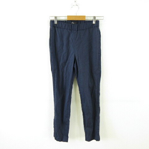 【中古】セオリー Theory ロングスキニーパンツ リネン混 ストレッチ 紺 XS *A804 レディース 【ベクトル 古着】 260226