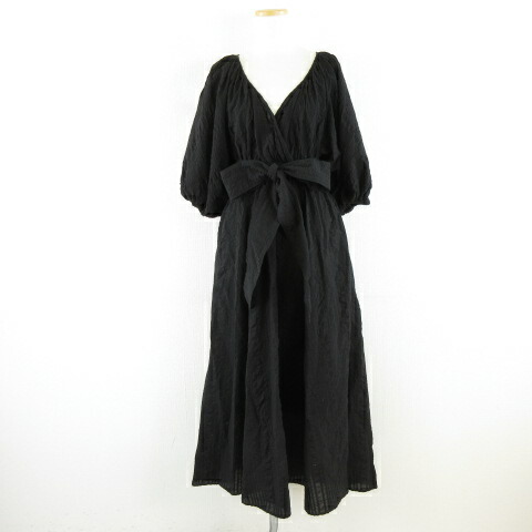 【中古】Matoy suzuran Dress 2WAY ワンピース フレア 七分袖 ロング 黒 *A13 レディース 【ベクトル 古着】 260317