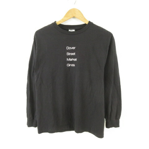 【中古】PLUTO weber DOVER STREET MARKET カットソー ティーシャツ ロンT 長袖 刷り上げる 黒 M *T489 メンズ 【ベクター 古着】 260414 メンズファッション-Tシャツ・カットソー-トップス