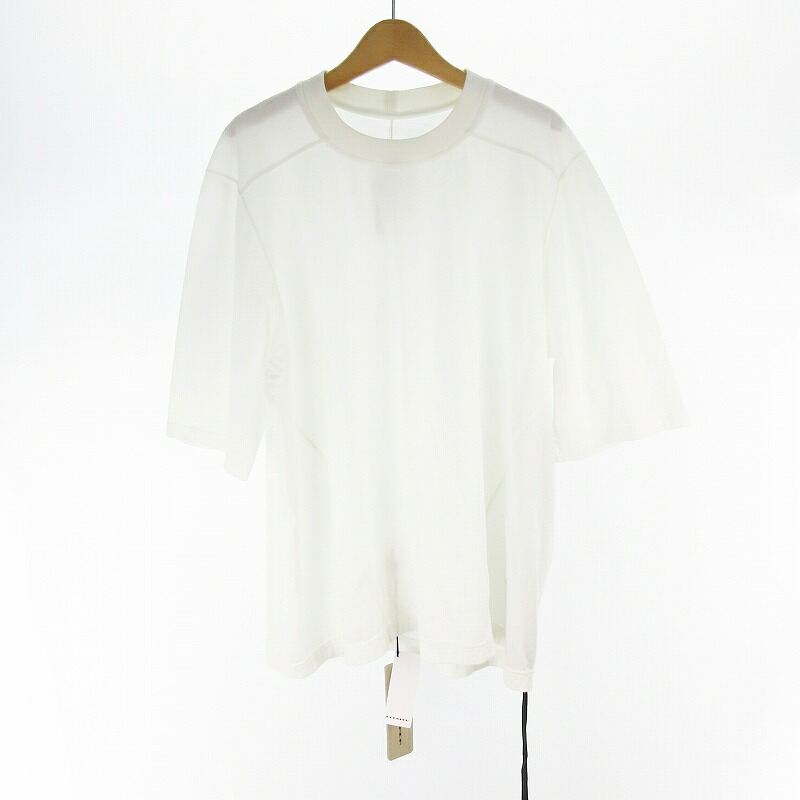 【中古】未使用品 ダークシャドウ DRKSHDW Rick Owens リックオウエンス 25SS 現行 WALRUS T / MILK DU01E3252-RNP Tシャツ 半袖 クルーネック 白 黒 ホワイト ブラック 無地 メンズ 【ベクトル 古着】 250611