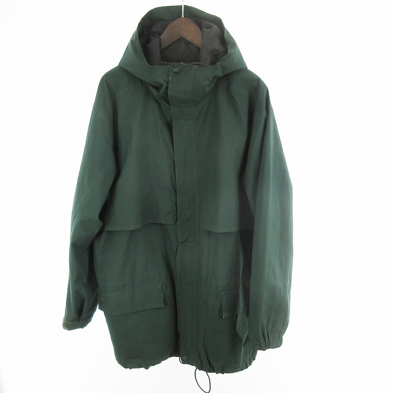 【中古】エディーバウアー EDDIE BAUER 90s GORE-TEX ゴアテックス マウンテンパーカー ジャケット ブルゾン Ｍ グリーン 緑 ナイロン 白タグ ヴィンテージ オールド アウター メンズ 【ベクトル 古着】 260320