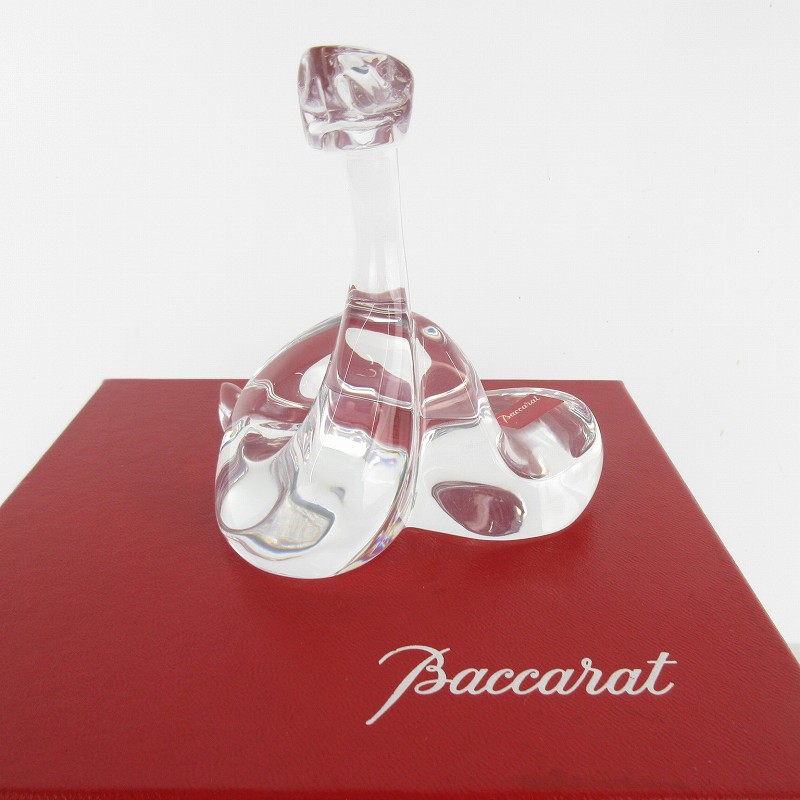 【中古】未当て嵌める品 バカラ Baccarat 蛇 長蛇 巳 水晶 硝子 せつ然たる オブジェ 飾りつけ 縁起物 干支 箱付き添い人 余分の物 【ベクター 古着】 260322