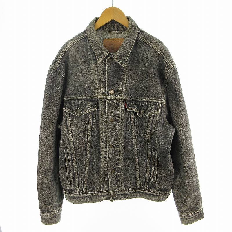 【中古】リーバイス Levi's L 70503 02 先染め ブラック デニムジャケット Gジャン 90s ユーロ ヴィンテージ オールド 黒 チュニジア製 メンズ 【ベクトル 古着】 260718｜ブランド古着ベクトルプレミアム店