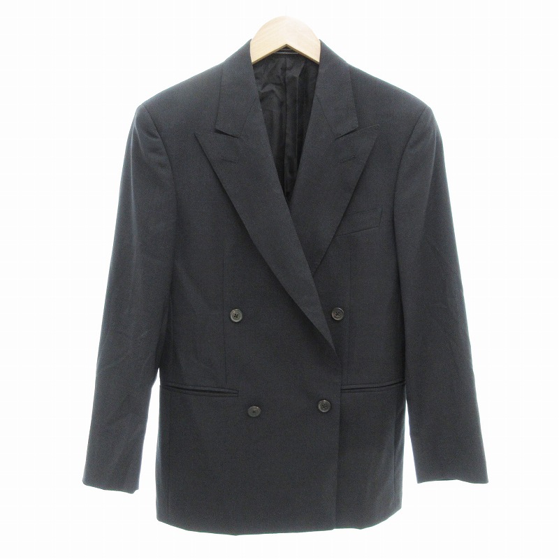 イタリア製 古着 エルメネジルドゼニア ウールジャケット レザー切替 ビンテージ 古着 90s Italy製 EMPORIO ARMANI 上質 レーヨン ウール