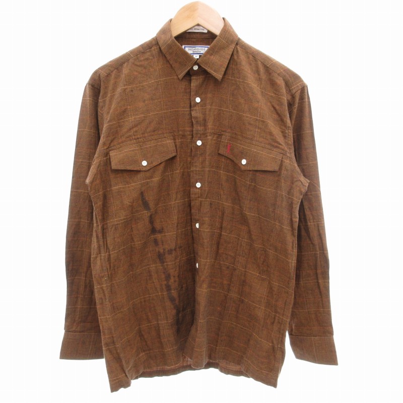 古着 Yves Saint Laurent 長袖チェックシャツ 楽天市場】【中古】 イヴサンローラン 80s 90s オールド