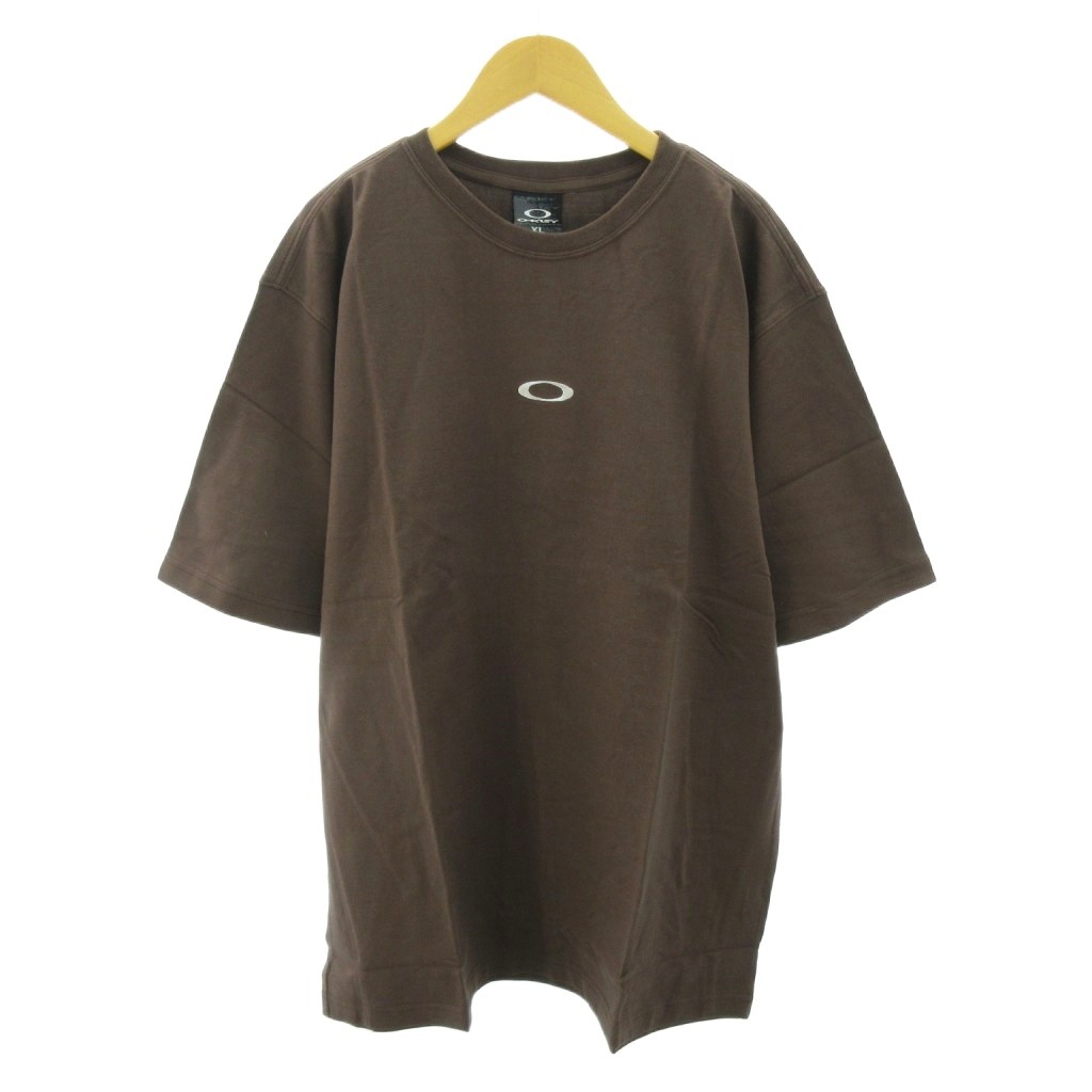【中古】未当てはめる品 オーク材ロバート・エドワード・リー OAKLEY 下げ札付き添い人 00s ティーシャツ ロゴタイプ 刺しゅう 半袖 XL 茶 赤銅色 0807 ●ECO メンズ 【ベクター 古着】 250807