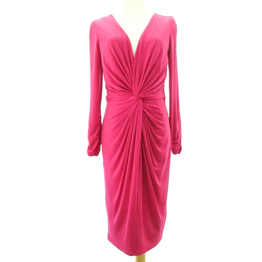 【中古】タダシショージ TADASHI SHOJI ドレープ ドレス ワンピース ギャザー ロング ピンク S レディース 【ベクトル 古着】 251023