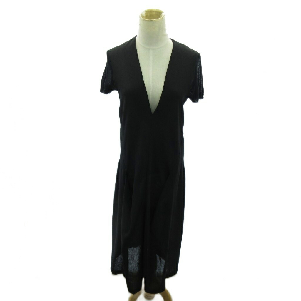 【中古】トリココムデギャルソン tricot COMME des GARCONS ヴィンテージ AD1997 ワンピース 半袖 ロング丈 黒 ブラック 1108 レディース 【ベクトル 古着】 251108