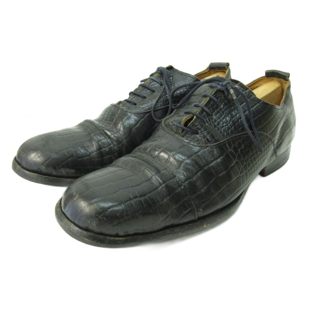 【中古】ポールハーデン Paul Harnden クロコ型押し ダービーシューズ レザーシューズ 革靴 黒 ブラック 8.5 約27.0cm ☆AA★ メンズ 【ベクトル 古着】 251209