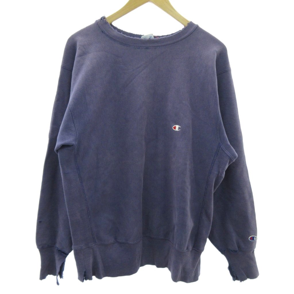 【中古】チャンピオン CHAMPION 90s 刺繍タグ目つき リバースウィーブ トレーナー ボロ 裏起毛 米国製 USA製 L メンズ 【ベクトル 古着】 251210