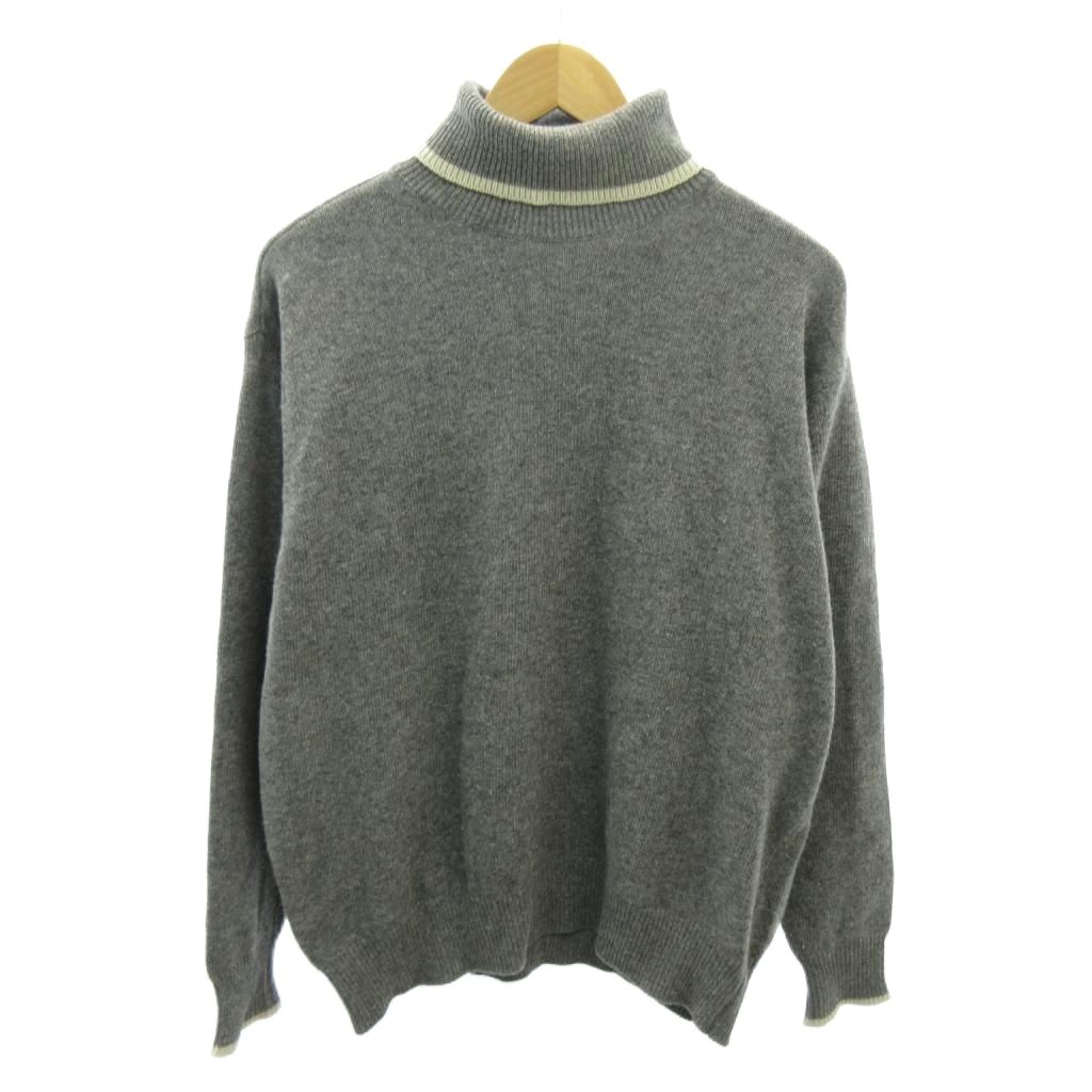 【中古】エルメネジルドゼニア Ermenegildo Zegna ニット セーター タートルネック ウール カシミヤ混 長袖 グレー 0108 メンズ 【ベクトル 古着】 260108