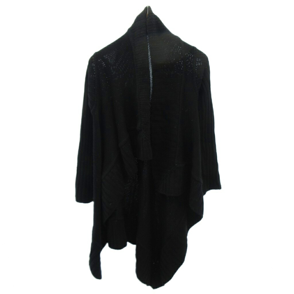 【中古】リックオウエンス Rick Owens 03AW ニット ロングカーディガン 変形デザイン ウール IT40 黒 ブラック 0107 レディース 【ベクトル 古着】 260107