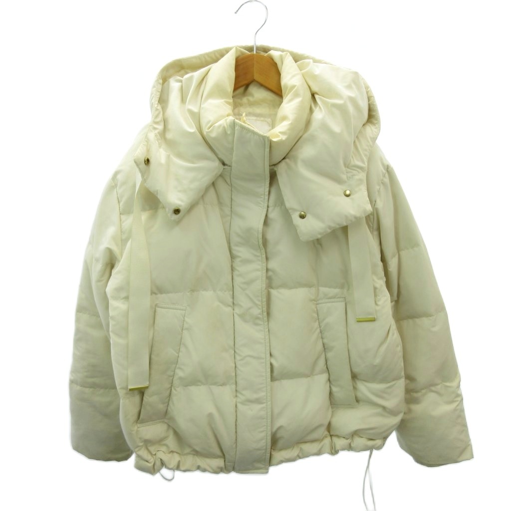 【中古】アンドクチュール AND COUTURE ダウンジャケット フード ジップアップ 38 白 ホワイト 0218 【ベクトル 古着】 260218