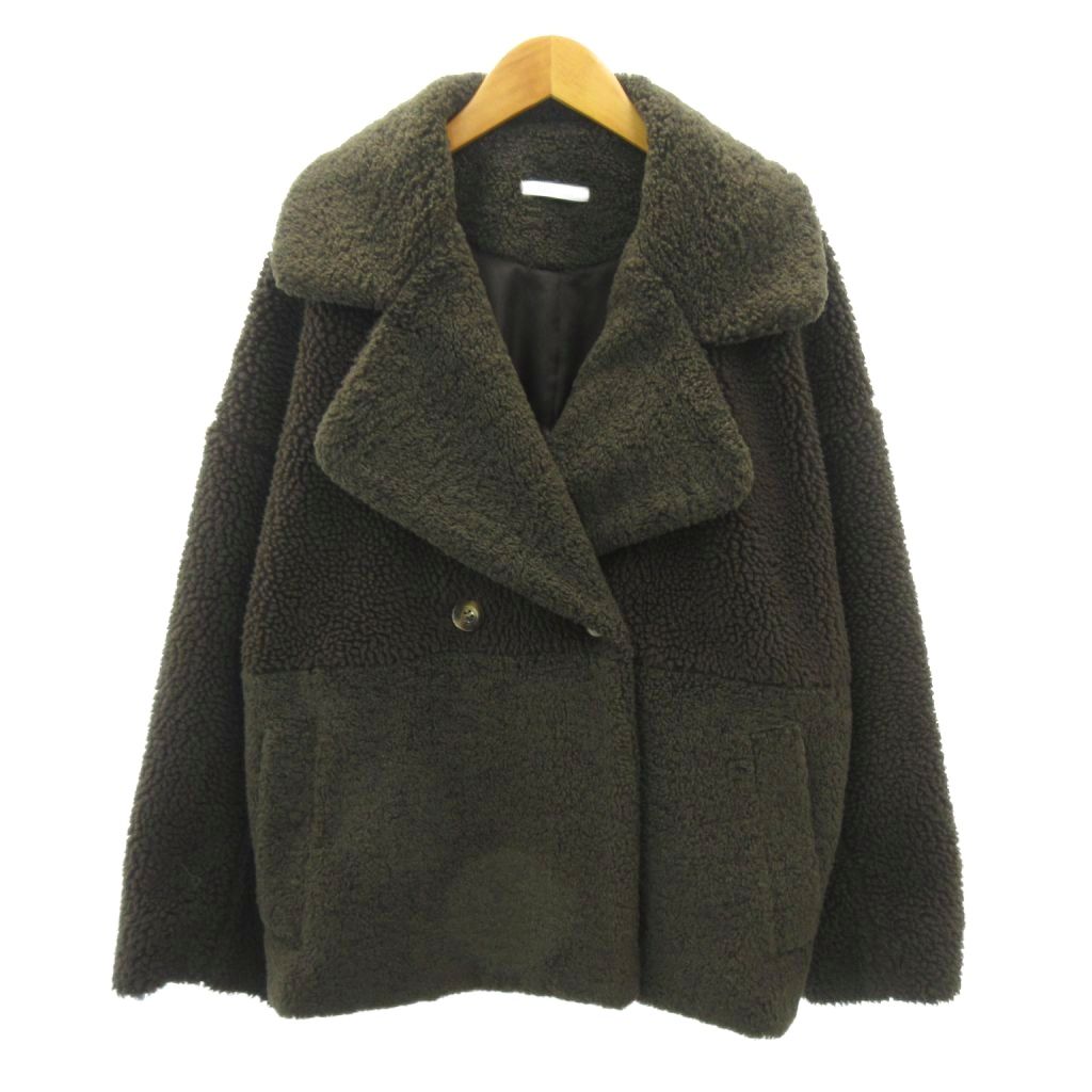 【中古】シフルマン sifflement 美品 ボアジャケット ブルゾン ショート丈 2 茶 ブラウン 0218 レディース 【ベクトル 古着】 260218