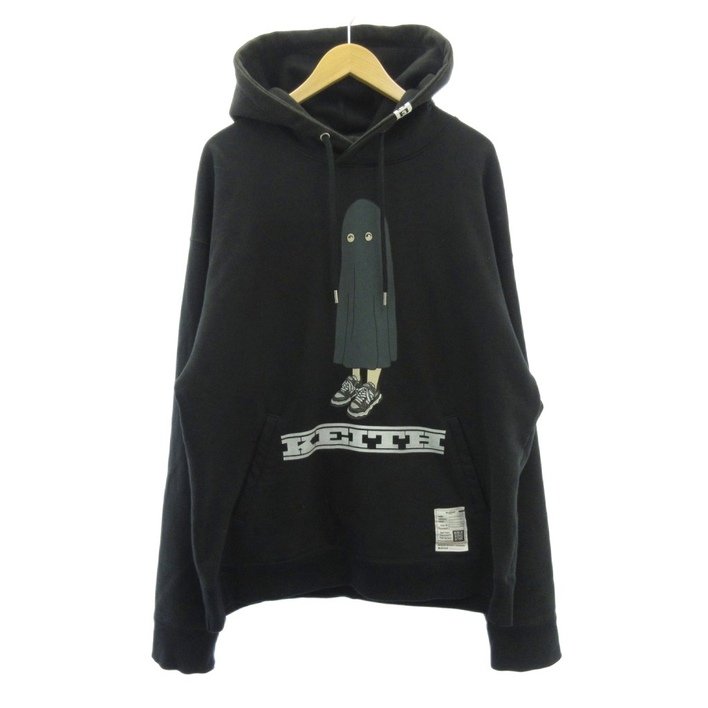 【中古】ミハラヤスヒロ MIHARA YASUHIRO 24AW KEITH Printed Hoodie 刷り上げる ティーシャツ パーカー 黒 黒いこと 46 約M A13固定ディスク671 メンズ 【ベクター 古着】 260222 パーカー-メンズファッション-トップス