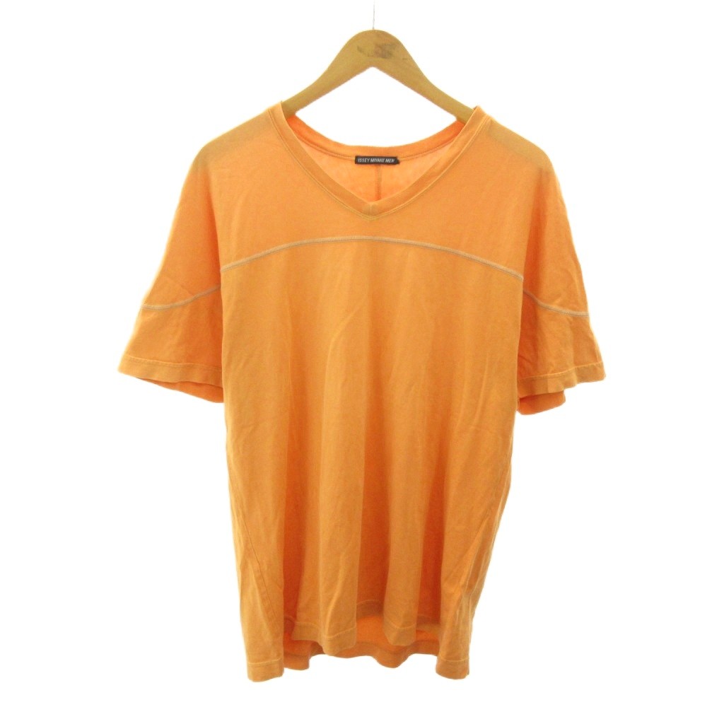 【中古】イッセイミヤケメン ISSEY MIYAKE MEN Tシャツ 無地 半袖 M オレンジ ME11JK413 0407 メンズ 【ベクトル 古着】 260407