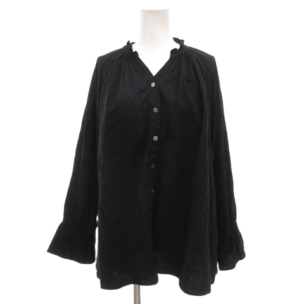 【中古】マーブルシュッド marble SUD 24SS ブラウス 黒 ブラック 長袖 フリル /NL 【ベクトル 古着】 260520|ブランド古着ベクトルプレミアム店