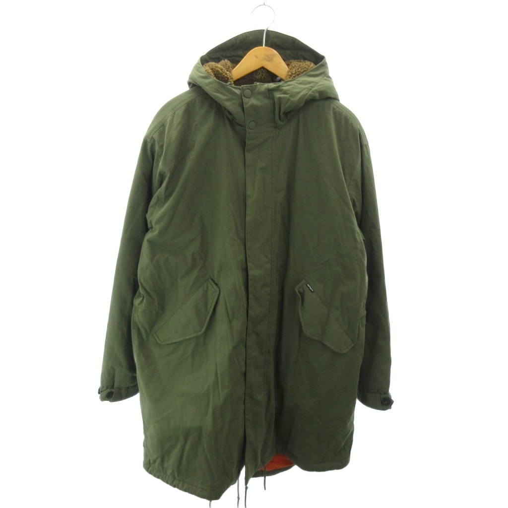 【中古】鉄道車両ハート形 carhartt wip 美品 23AW EVERETT PARKA モッズコート ボンネット 裏地 ボア ロング丈 L カーキ I032248 0429 メンズ 【ベクター 古着】 260429