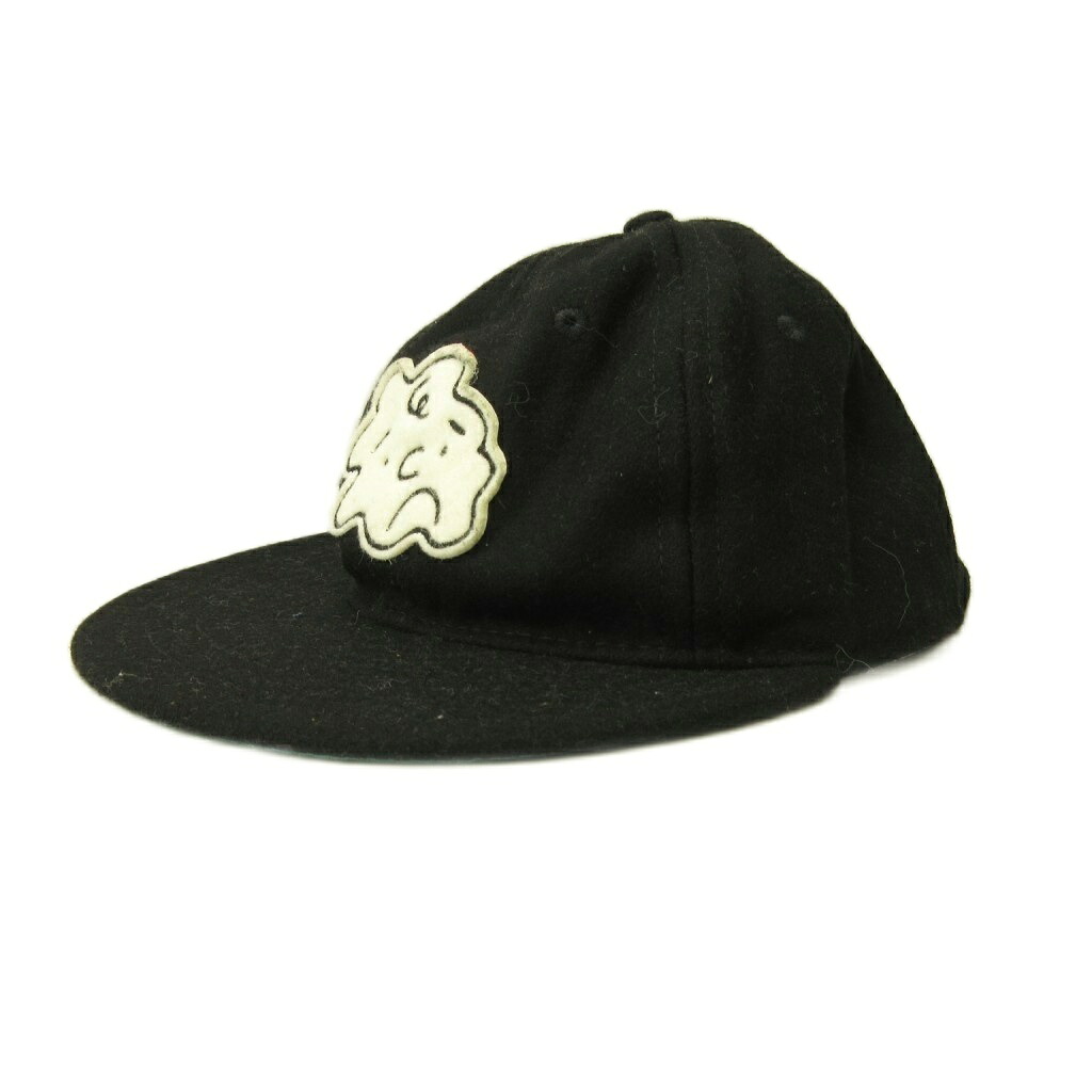 【中古】エベッツフィールドフランネルズ ebbets field flannels 羊毛綿ネル 旗がしら かぶり笠 ロゴタイプ 刺しゅう 亜米利加製 USA製 黒 黒いこと 0520 メンズ 【ベクター 古着】 260521