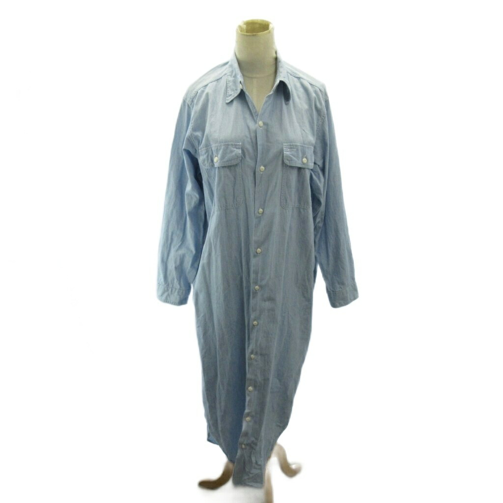 【中古】マディソン青色 MADISONBLUE 美品 ハンプトンシャンブレーシャツワンピース 綿織物 長袖 マキシ丈 01 水色 ともし火青色 MB161-4002 0511 レディース 【ベクター 古着】 260511 レディースファッション-ワンピース