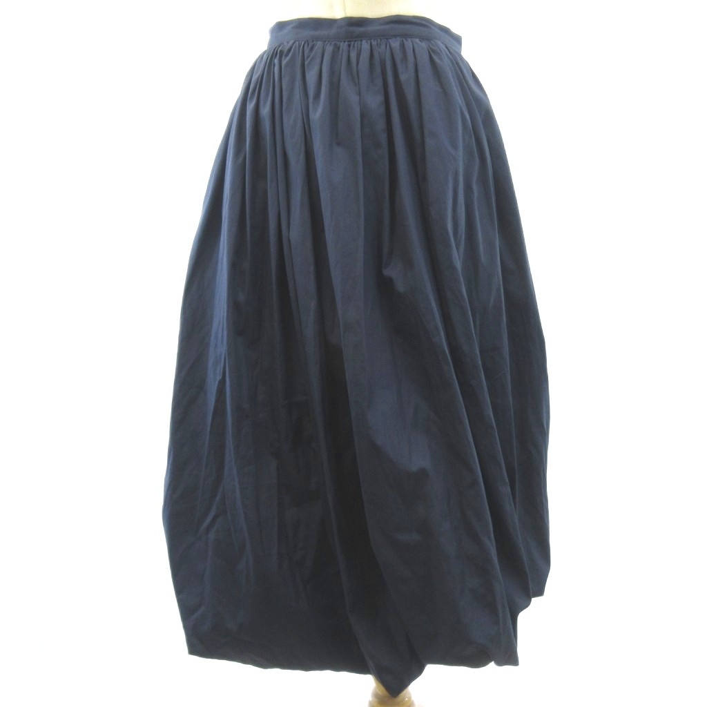 【中古】マルニ MARNI 美品 24SS パフボールヘム スカート バルーン ロング ギャザー 紺 ネイビー 40 160/66A 【ベクトル 古着】 260525｜ブランド古着ベクトルプレミアム店