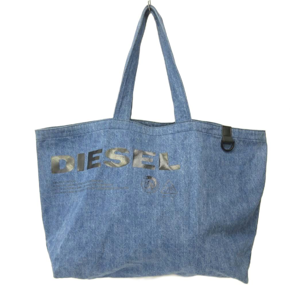 【中古】ディーゼル DIESEL ジーンズ トートバッグ ロゴタイプ 刷り上げる インディゴブルー 0604 メンズ 【ベクター 古着】 260604